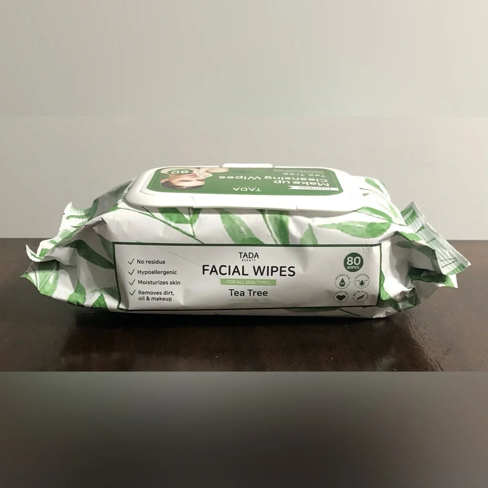 MakeUp Cleansing Tea Tree wipes with Collagen aloe vera vit E/hazel. 80wipes